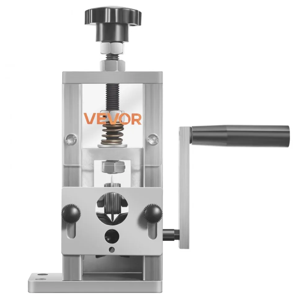 VEVOR Manual Wire Stripping Machine, 0.06-1 in, Copper Stripper with Hand Crank or Drill Powered, 64Mn Quenched Blades, 45# Steel Rollers, Aluminum Alloy Frame Wire Peeler, for Scrap Copper Recycling