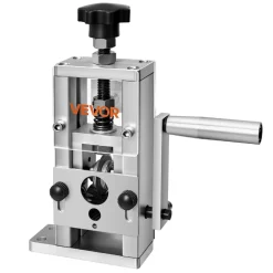 VEVOR Manual Wire Stripping Machine, 0.06-1 in, Copper Stripper with Hand Crank or Drill Powered, 64Mn Quenched Blades, 45# Steel Rollers, Aluminum Alloy Frame Wire Peeler, for Scrap Copper Recycling