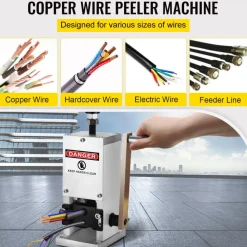 VEVOR Manual Wire Stripping Machine 0.06-0.98 inches, Wire Stripper Machine with Hand Crank Portable, Wire Stripping Tool Aluminum Construction,for Scrap Copper Recycling