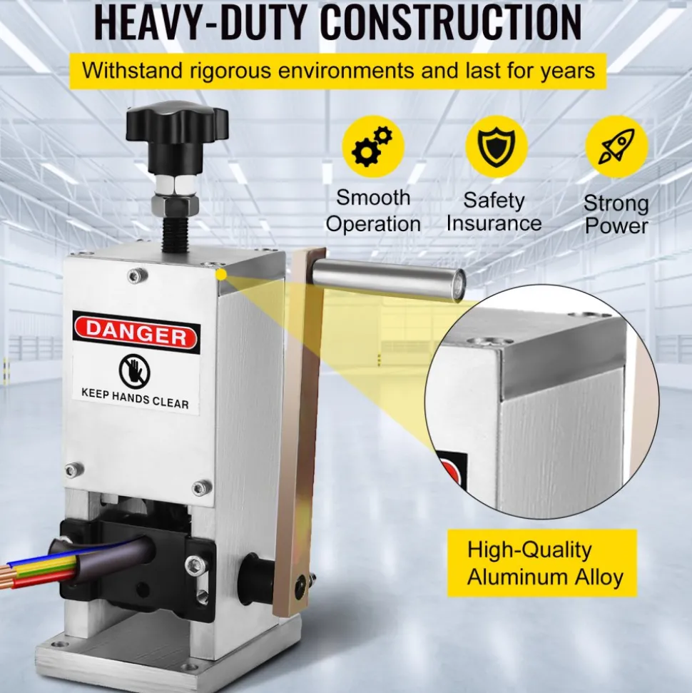 VEVOR Manual Wire Stripping Machine 0.06-0.98 inches, Wire Stripper Machine with Hand Crank Portable, Wire Stripping Tool Aluminum Construction,for Scrap Copper Recycling