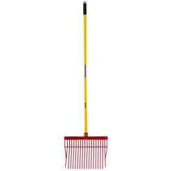 VEVOR Manure Fork, 18 Angled Tines, Horse Manure Rake with Long Fiberglass Handle, 61 in Durable Plastic Pitchfork Muck Rake Tool for Gardening Horse Stall Stable Grass Hay Cleaning Farm Work