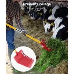 VEVOR Manure Fork, 18 Angled Tines, Horse Manure Rake with Long Fiberglass Handle, 61 in Durable Plastic Pitchfork Muck Rake Tool for Gardening Horse Stall Stable Grass Hay Cleaning Farm Work