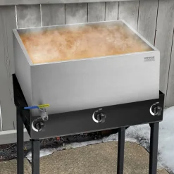 VEVOR Maple Syrup Evaporator Pan, 24.9 Gallon, 362 Cups of 8.8oz Maple Syrup, Flat Evaporator Pan with 1 Valve and 3 Heating Methods, 304 Stainless Steel Maple Syrup Pan for Home, Outdoor