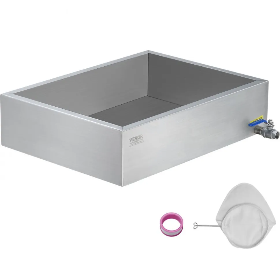 VEVOR Maple Syrup Evaporator Pan, 11.2 Gallon, 162 Cups of 8.8oz Maple Syrup, Flat Evaporator Pan with 1 Valve and 3 Heating Methods, 304 Stainless Steel Maple Syrup Pan for Home, Outdoor