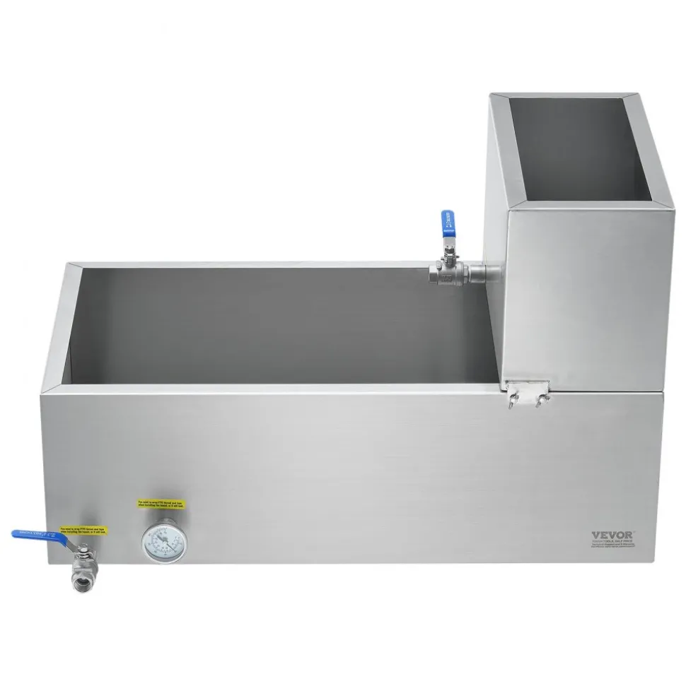 VEVOR Maple Syrup Evaporator Pan, 47 Gallon, 683 Cups of 8.8oz Maple Syrup, Flat Evaporator Pan with Thermometer, 1 Valve and 3 Heating Methods, 304 Stainless Steel Maple Syrup Pan for Home, Outdoor