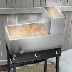 VEVOR Maple Syrup Evaporator Pan, 47 Gallon, 683 Cups of 8.8oz Maple Syrup, Flat Evaporator Pan with Thermometer, 1 Valve and 3 Heating Methods, 304 Stainless Steel Maple Syrup Pan for Home, Outdoor