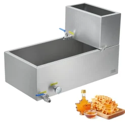 VEVOR Maple Syrup Evaporator Pan, 47 Gallon, 683 Cups of 8.8oz Maple Syrup, Flat Evaporator Pan with Thermometer, 1 Valve and 3 Heating Methods, 304 Stainless Steel Maple Syrup Pan for Home, Outdoor