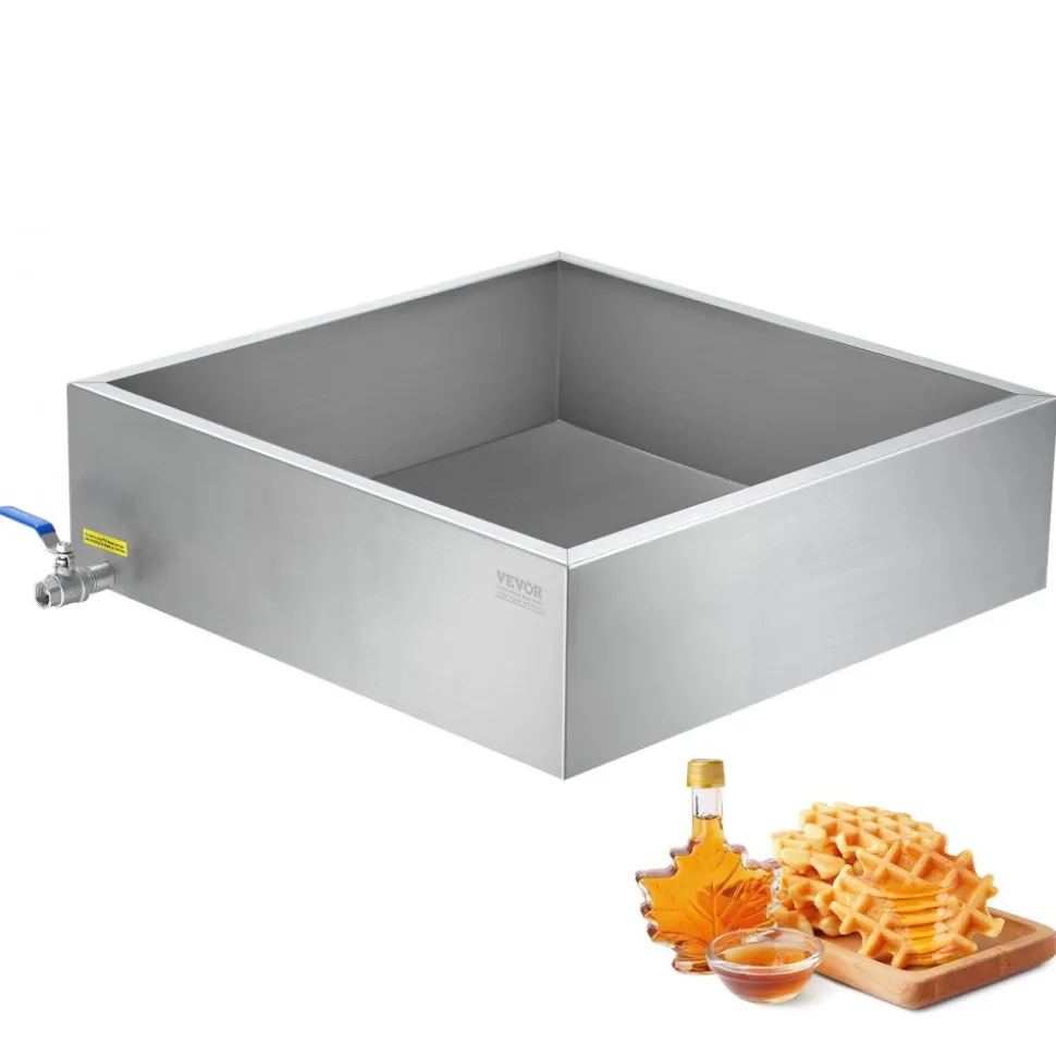 VEVOR Maple Syrup Evaporator Pan, 17.5 Gallon, 254 Cups of 8.8oz Maple Syrup, Flat Evaporator Pan with 1 Valve and 3 Heating Methods, 304 Stainless Steel Maple Syrup Pan for Home, Outdoor