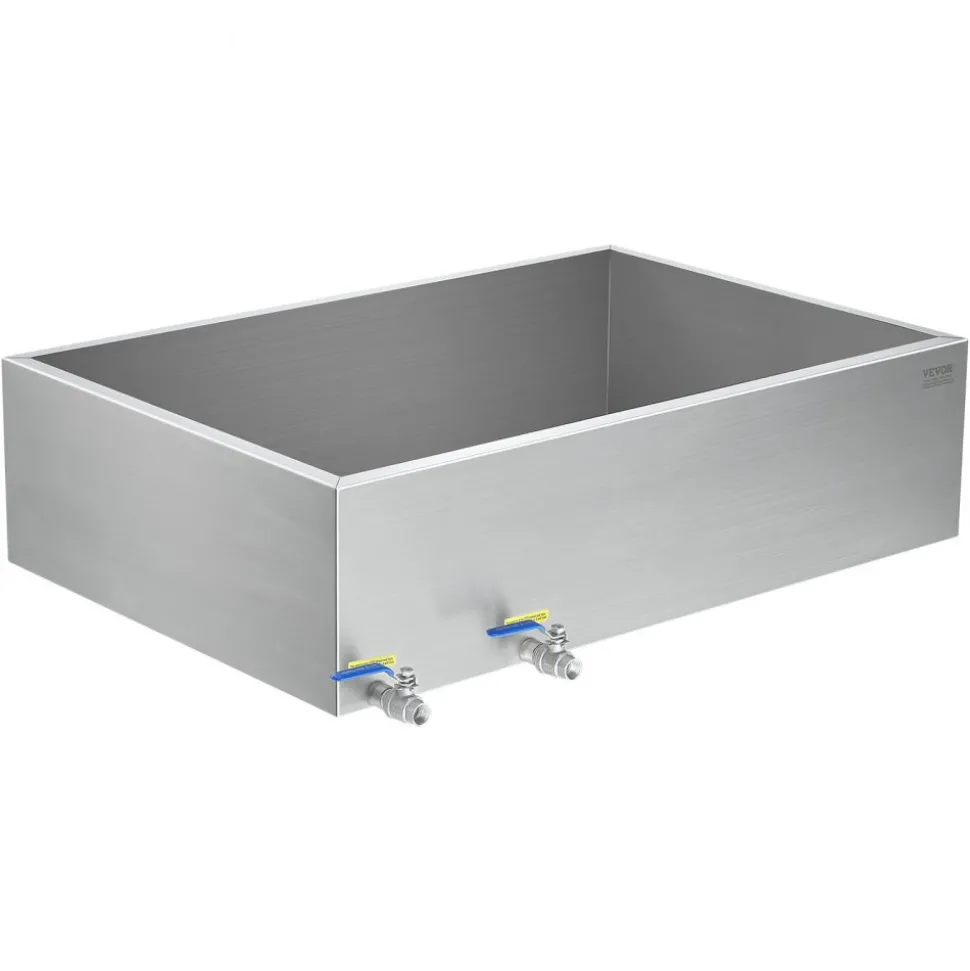 VEVOR Maple Syrup Evaporator Pan, 47 Gallon, 683 Cups of 8.8oz Maple Syrup, Flat Evaporator Pan with Thermometer, 2 Valves and 3 Heating Methods, 304 Stainless Steel Maple Syrup Pan for Home, Outdoor