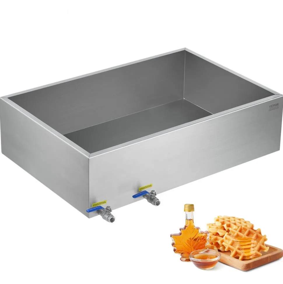 VEVOR Maple Syrup Evaporator Pan, 47 Gallon, 683 Cups of 8.8oz Maple Syrup, Flat Evaporator Pan with Thermometer, 2 Valves and 3 Heating Methods, 304 Stainless Steel Maple Syrup Pan for Home, Outdoor