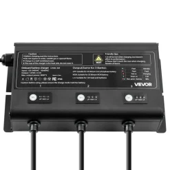 VEVOR Marine Battery Charger, 3-Bank, 5A 12V Onboard Boat Charger, IP68 Waterproof Smart On-Board Battery Charger, for Lithium-Ion (LiFePO4), NCM, Lead-Acid Batteries, Large Boat, Yacht, RV, Trailer