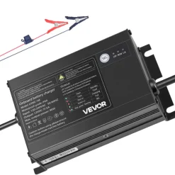 VEVOR Marine Battery Charger, 1-Bank, 5A 12V Onboard Boat Charger, IP68 Waterproof Smart On-Board Battery Charger, for Lithium-Ion (LiFePO4), NCM, Lead-Acid Batteries, Large Boat, Yacht, RV, Trailer