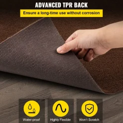 VEVOR Marine Carpet, 6 x 18 ft Boat Carpeting, Deep Brown Marine Grade Boat Carpet, Indoor/Outdoor Marine Carpeting with Water-Proof TPR Backing, Water-Proof Carpet Roll for Home, Patio, Porch, Deck