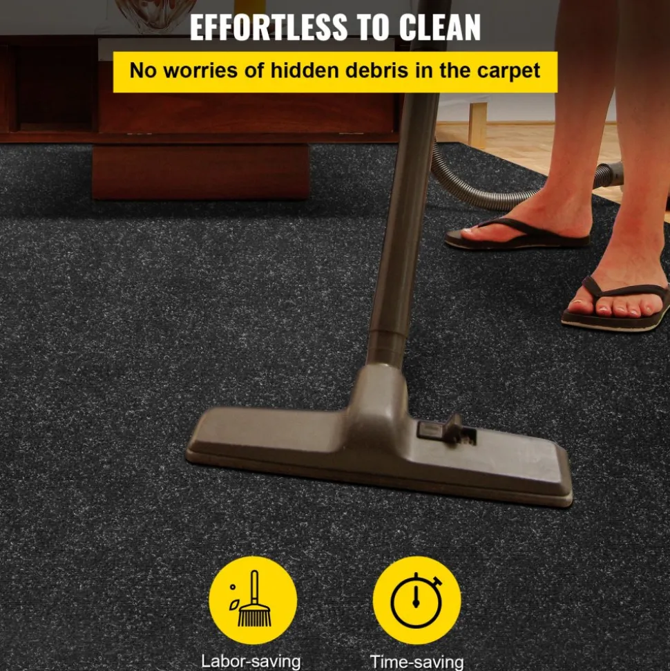 VEVOR Marine Carpet, 6 x 18 ft Boat Carpeting, Charcoal Black Marine Grade Boat Carpet, Indoor/Outdoor Marine Carpeting w/ Water-proof TPR Backing, Water-proof Carpet Roll for Home, Patio, Porch, Deck