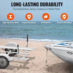 VEVOR Marine Trailer Guide Set, 20.5” Flexibly Adjustable Poles, Pair of Steel Anti-Rust Guides, Durable Roller Support for Ski, Fishing, or Sailboat Trailers 2024