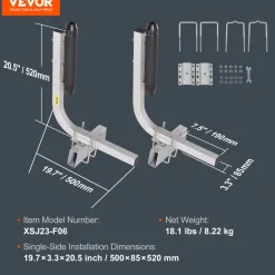 VEVOR Marine Trailer Guide Set, 20.5” Flexibly Adjustable Poles, Pair of Steel Anti-Rust Guides, Durable Roller Support for Ski, Fishing, or Sailboat Trailers 2024