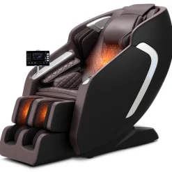 VEVOR Massage Chair, 4D Full Body Zero Gravity Recliner with SL Track, Yoga Stretch, AI Voice Control, Heat, Foot Roller, Retractable Pedal, 36 Airbags, LCD, Armrest Controls, Rolling Base