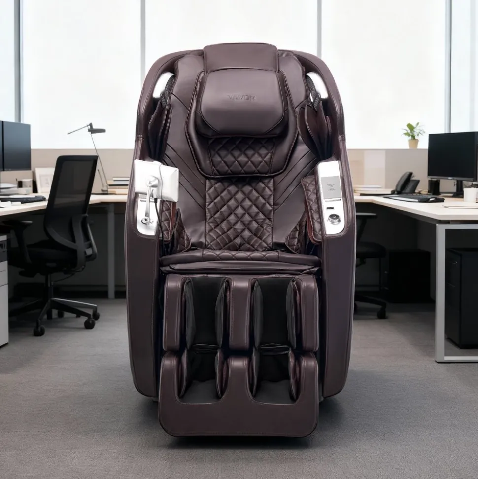 VEVOR Massage Chair, 4D Full Body Zero Gravity Recliner with SL Track, Yoga Stretch, AI Voice Control, Heat, Foot Roller, Retractable Pedal, 36 Airbags, LCD, Armrest Controls, Rolling Base