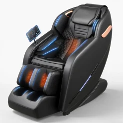 VEVOR Massage Chair, 3D Zero-Gravity Full Body Massage Chair with Extendable Footrest, Automatic Modes, Airbags, Waist & Leg Heating, Bluetooth Speaker, Touchscreen Control, for Home and Office Use