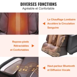 VEVOR Massage Chair with Flexible SL-Track, Full Body Zero Gravity Recliner, 10-18 Auto Modes, 3D Shiatsu, Heating, Bluetooth Speaker, Airbag, Foot Roller, and Touch Screen