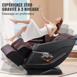 VEVOR Massage Chair with Flexible SL-Track, Full Body Zero Gravity Recliner, 10-18 Auto Modes, 3D Shiatsu, Heating, Bluetooth Speaker, Airbag, Foot Roller, and Touch Screen