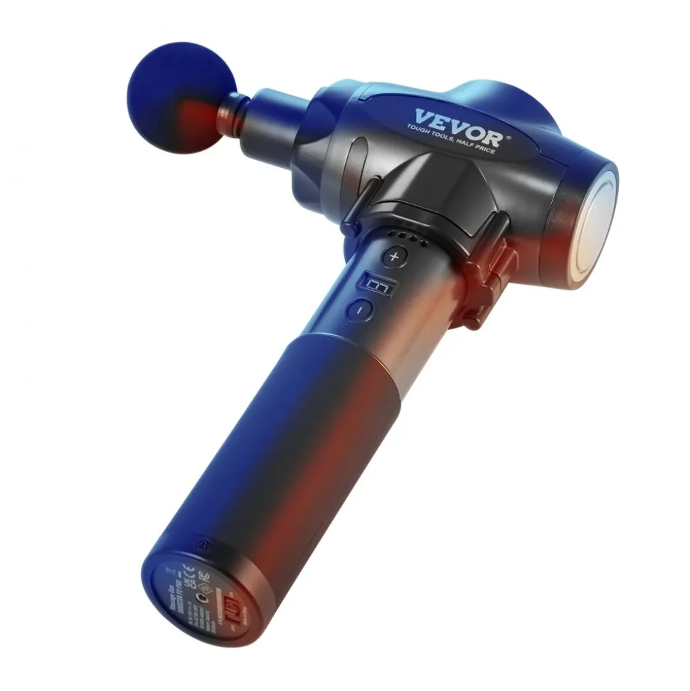 VEVOR Massage Gun Deep Tissue with 9 Speed Levels & 6 Massage Heads, 24V 2500mAh Batteries, Percussion Muscle Massager for Athletes, Handheld Electric Massage Gun for Pain Relief, Muscle Relaxation