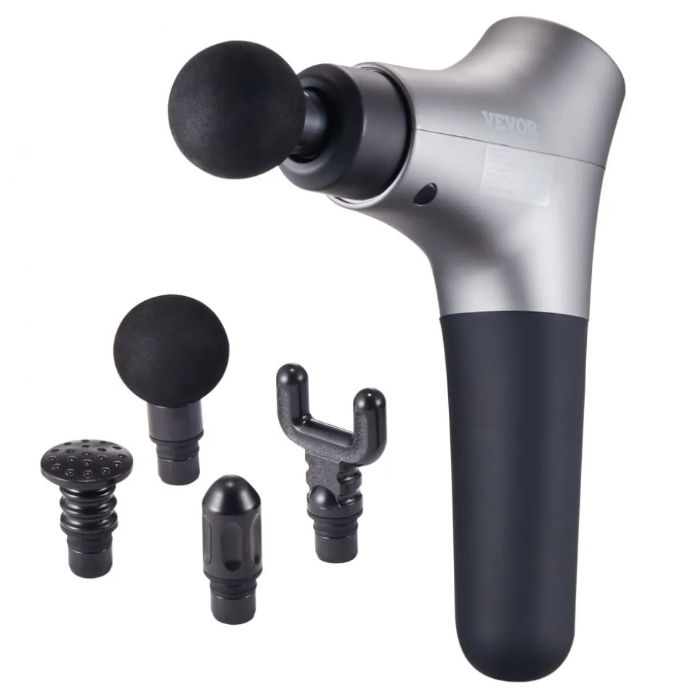 VEVOR Massage Gun Deep Tissue, Percussion Muscle Massage Gun for Athletes - with 6 Speed Levels & 4 Massage Heads, 12V 2500mAh Batteries, Handheld Mini Massage Gun for Pain Relief, Muscle Relaxation