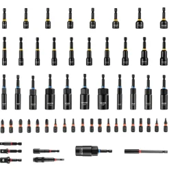 VEVOR Master Magnetic Impact Nut Driver Set 55PCS, Metric & SAE Sizes, with Socket Adapters, Bit Holder, Wing Nut Driver, Pivoting Nutsetter, Quick Release Extension, Power Bits, Storage Box