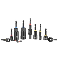 VEVOR Master Magnetic Impact Nut Driver Set 55PCS, Metric & SAE Sizes, with Socket Adapters, Bit Holder, Wing Nut Driver, Pivoting Nutsetter, Quick Release Extension, Power Bits, Storage Box