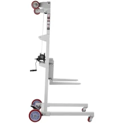 VEVOR Material Lift Winch Stacker, 551 lbs Capacity Pallet Truck Dolly, 70 in Max Lifting Height Manual Winch Stacker, Multifunctional Manual Pallet Truck Stacker with Wheels and Adjustable Fork