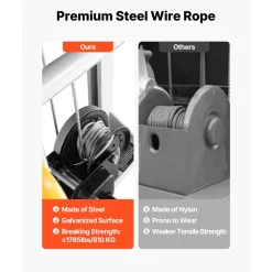 VEVOR Material Lift Winch Stacker, 400 lbs Capacity Pallet Truck Dolly, 51.1 in Max Lifting Height Manual Winch Stacker, Multifunctional Manual Pallet Truck Stacker with Wheels and Adjustable Plate