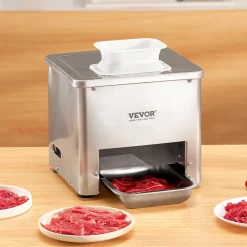 VEVOR Meat Cutter Machine, 550W Meat Slicer, 350 lb/h Commercial Meat Cutting Machine, Stainless Steel, 3.5 mm Thickness, Electric Food Cutting Slicer for Home Kitchen, Restaurant, Supermarket