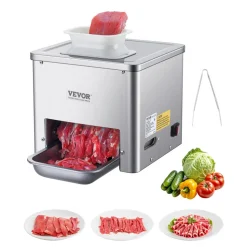 VEVOR Meat Cutter Machine, 550W Meat Slicer, 350 lb/h Commercial Meat Cutting Machine, Stainless Steel, 3.5 mm Thickness, Electric Food Cutting Slicer for Home Kitchen, Restaurant, Supermarket