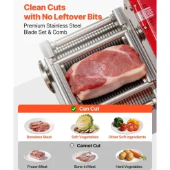 VEVOR Meat Cutting Machine, 850W Commercial Slicer, 3.5mm Heavy Duty Stainless Steel Blade Shredder for Boneless Meat Soft Vegetables, Electric Food Slicers for Kitchen Restaurant Supermarket
