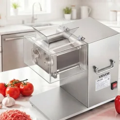 VEVOR Meat Cutting Machine, 850W Commercial Slicer, 5mm Heavy Duty Stainless Steel Blade Shredder for Boneless Meat Soft Vegetables, Electric Food Slicers for Kitchen Restaurant Supermarket