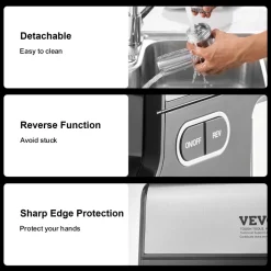 VEVOR Meat Grinder, 4.2 Lbs/Min Capacity Electric Meat Grinders with Blade, Grinding Plate, Sausage Maker, Kubbe Kit, Burger Press, Chopper Attachment, Stainless Steel Meat Mincer for Home Kitchen