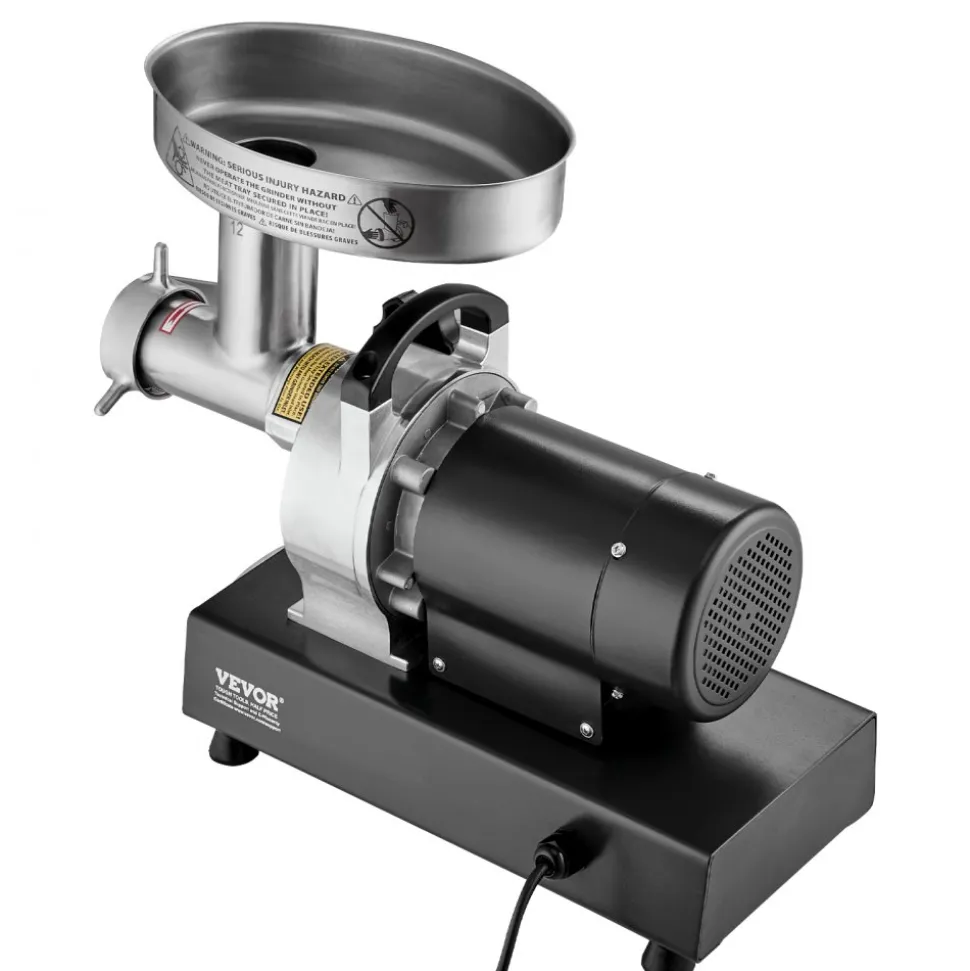 VEVOR Meat Grinder, 9 Lbs/Min Capacity Electric Meat Grinders with Blade, Grinding Plate, Sausage Maker, Stainless Steel Commercial Meat Mincer for Kitchen Restaurant Butcher Store