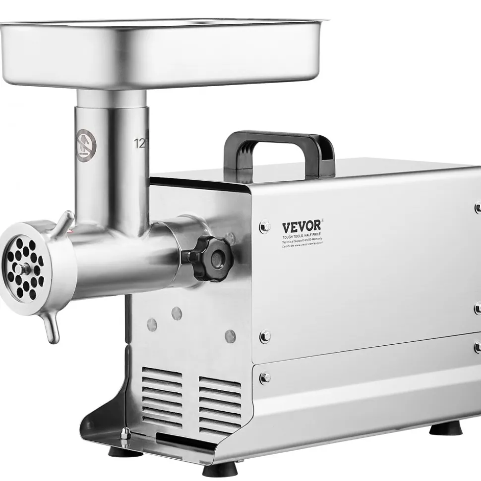 VEVOR Meat Grinder, 11 Lbs/Min Capacity Electric Meat Grinders with Blade, Grinding Plate, Sausage Maker, Stainless Steel Commercial Meat Mincer for Kitchen Restaurant Butcher Store