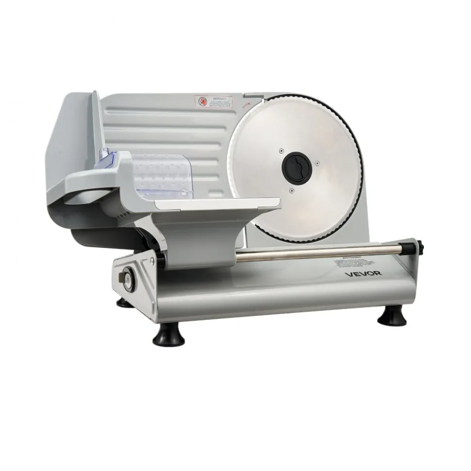VEVOR Meat Slicer, 8.6" Electric Deli Slicer with 2 SUS420 Blades & 0-0.6" Adjustable Thickness, Dual Security Lock, 200W Home Food-Slicer for Frozen Meat, Ham, Baguett, Steak, ETL Approved