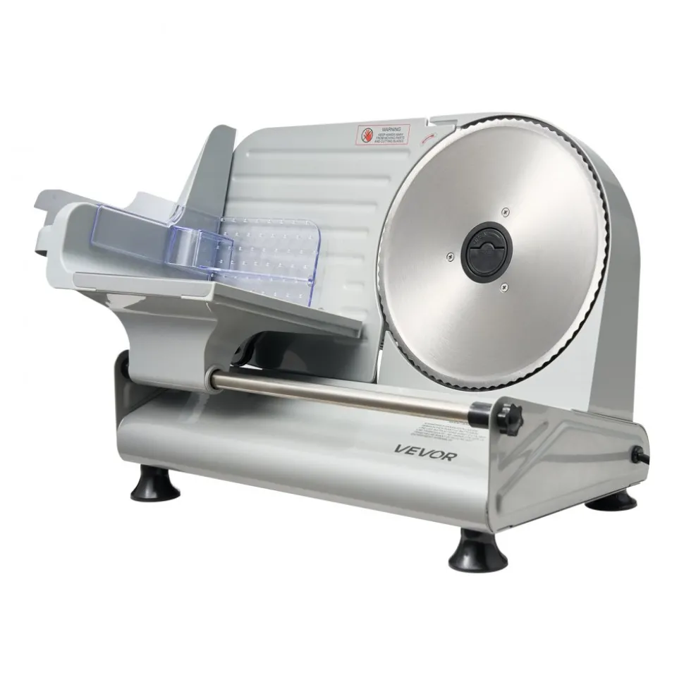 VEVOR Meat Slicer, 8.6" Electric Deli Slicer with 2 SUS420 Blades & 0-0.6" Adjustable Thickness, Dual Security Lock, 200W Home Food-Slicer for Frozen Meat, Ham, Baguett, Steak, ETL Approved