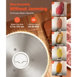 VEVOR Meat Slicer, 6.7