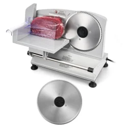 VEVOR Meat Slicer, 6.7 inch 150W Electric Deli Slicer Machine with two SUS420 Blades,  0-0.6 inch Adjustable Thickness, ETL Certified Home Food-Slicer for Meat, Ham, Baguett, Steak, ETL Approved