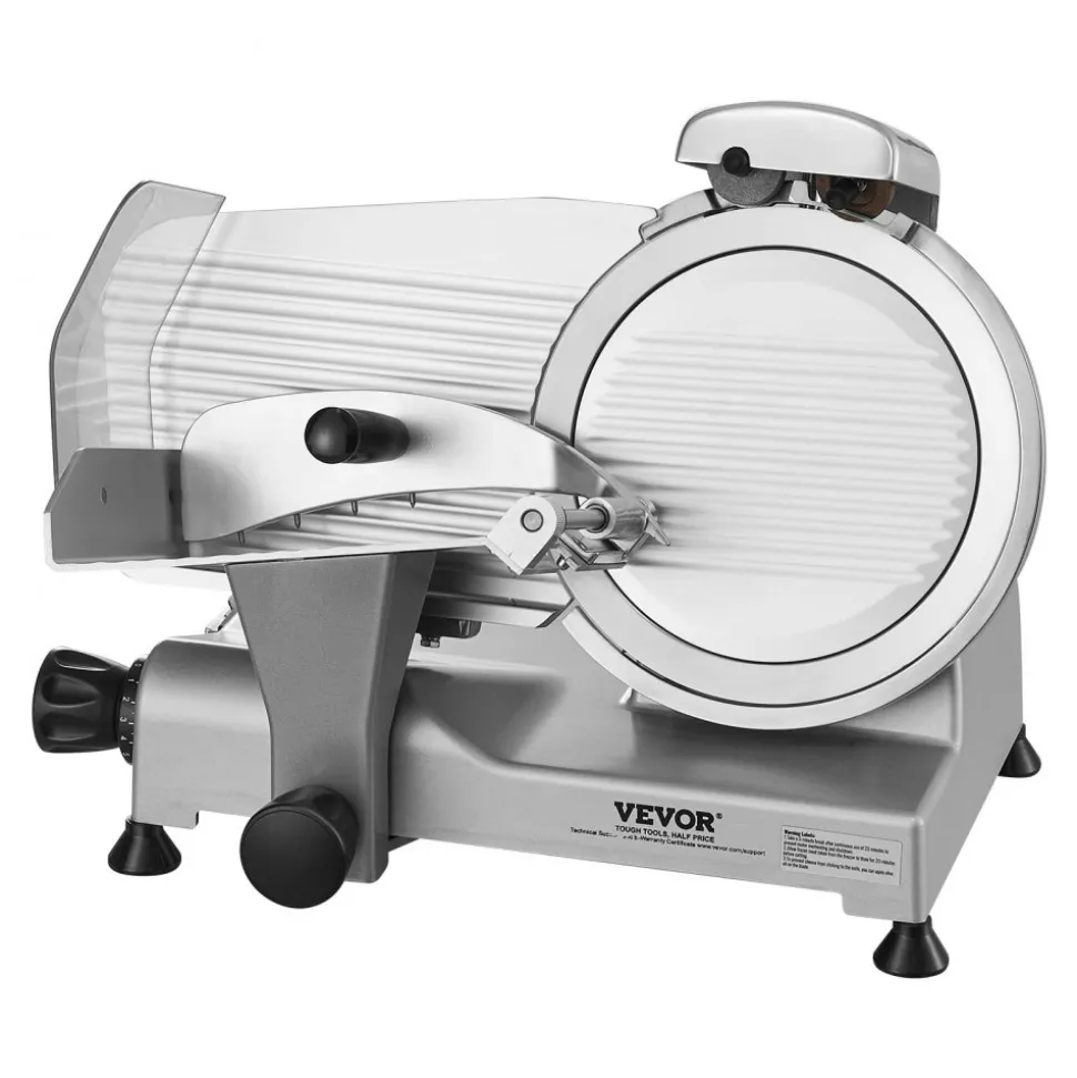 VEVOR Meat Slicer, 340W Electric Deli Food Slicer with 10" SUS420 Stainless Steel Blade and Built-in Sharpening Stone, 0-0.6 inch Adjustable Thickness for Commercial and Home Use, Cut Meat and Cheese