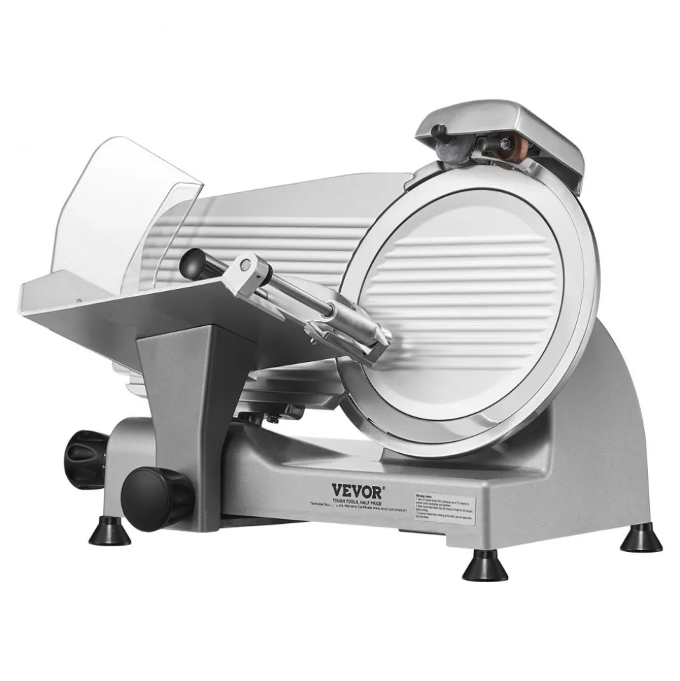 VEVOR Meat Slicer, 340W Electric Deli Food Slicer with 10" SUS420 Stainless Steel Blade and Built-in Sharpening Stone, 0-0.6 inch Adjustable Thickness for Commercial and Home Use, Cut Meat and Cheese