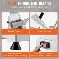 VEVOR Meat Slicer, 340W Electric Deli Food Slicer with 10