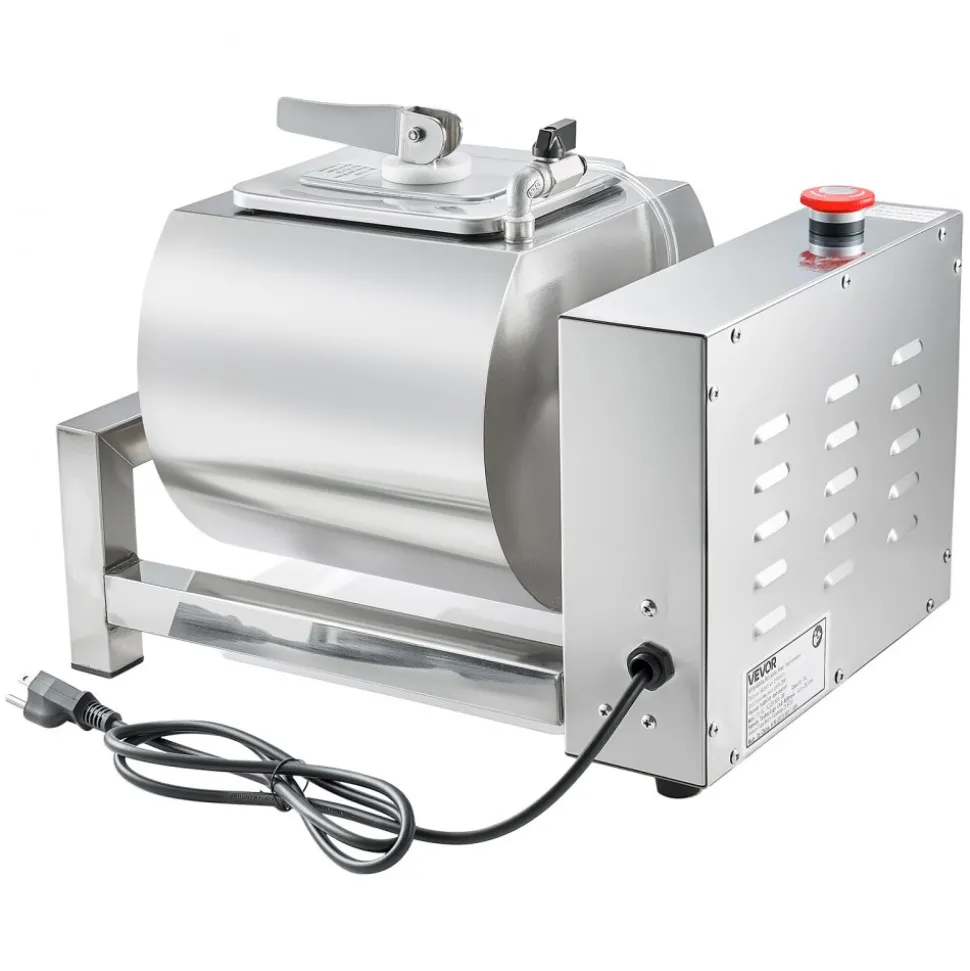 VEVOR Meat Tumbler Marinator, 10L Vacuum Tumbler Marinating Machine with Automatic Bidirectional Rotation, Stainless Steel Vacuum Curing Machine for Chicken Steak Pork, Home & Commercial Use