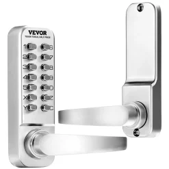 VEVOR Mechanical Keyless Entry Door Lock, 14 Key Mechanical Door Lock, Mechanical Keypad Door Lock with Handle, Stainless Steel Waterproof Keyless Gate Lock, for Home Office Outdoor Fence Garage Yard