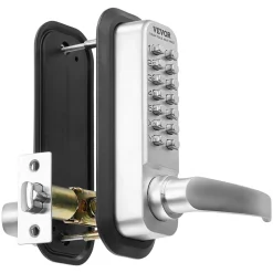 VEVOR Mechanical Keyless Entry Door Lock, 14 Key Mechanical Door Lock, Mechanical Keypad Door Lock with Handle, Stainless Steel Waterproof Keyless Gate Lock, for Home Office Outdoor Fence Garage Yard
