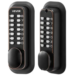 VEVOR Mechanical Keyless Entry Door Lock, 2.0 Code Upgrade, 4-7 Digits Code, Double-Sided Push Button Combination Mechanical Keypad Door Knob, Auto Locking, for Indoor or Outdoor, Oil-Rubbed Bronze