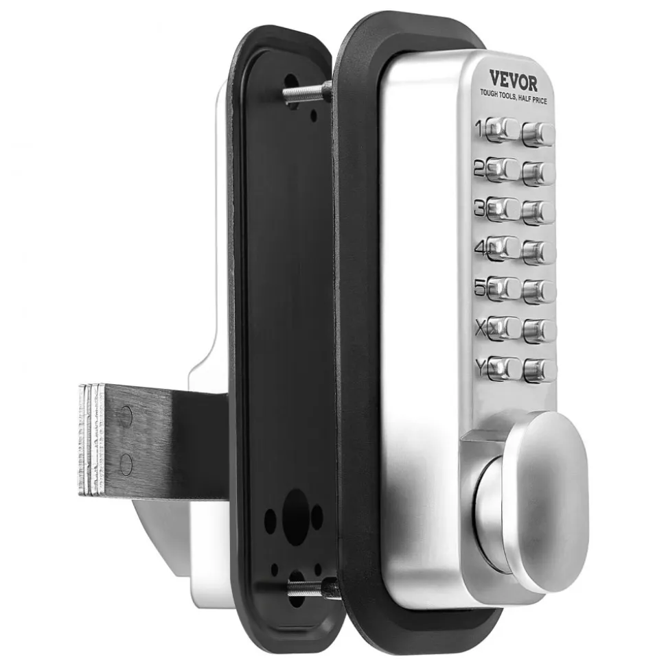 VEVOR Mechanical Keyless Entry Door Lock, 14 Key Mechanical Door Lock, Mechanical Keypad Door Lock with Adjustable Thumb Knob, Single-Side Zinc Alloy Waterproof Keyless Gate Lock, for Home Office